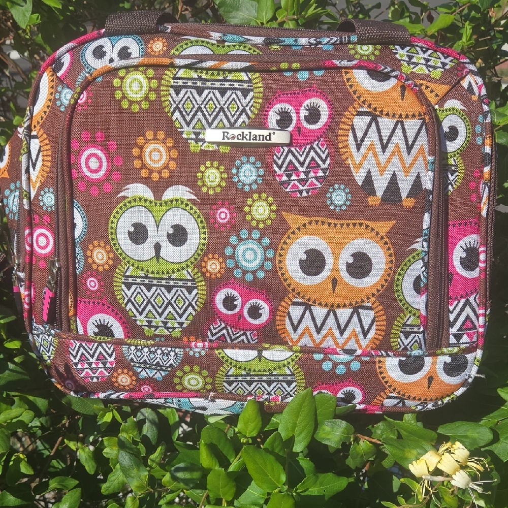 Rockland GUC Owl Print Brown Women's Travel Bag See Callout